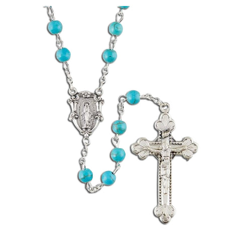 Faux Turquoise Rosary: 6mm