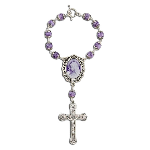 Amethyst Cameo Rosary Bracelet
