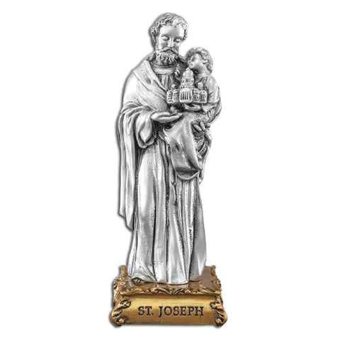 St. Joseph Pewter Statue: 4½"