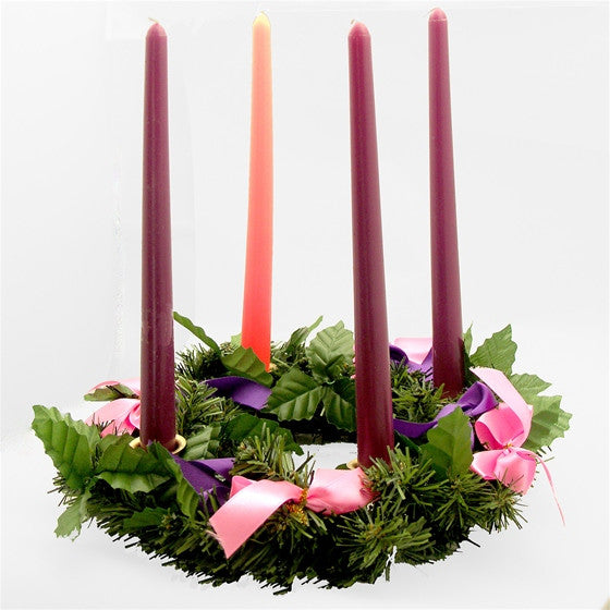 Evergreen Advent Wreath w/ Ribbons