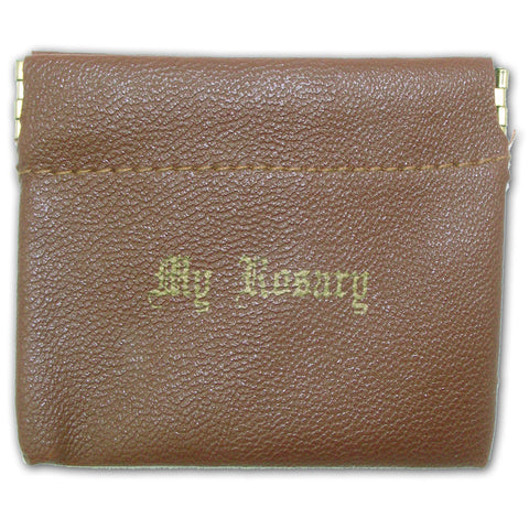 Spring Closure Rosary Case: Brown