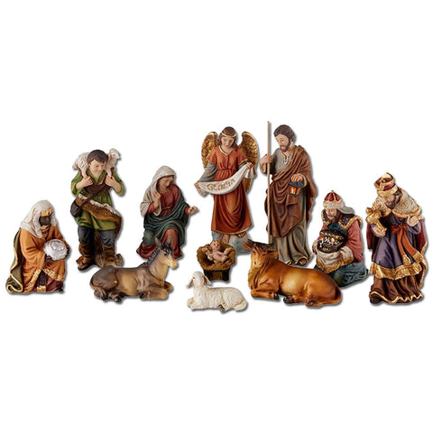 4.5" Traditional Nativity Set: 11 pcs.
