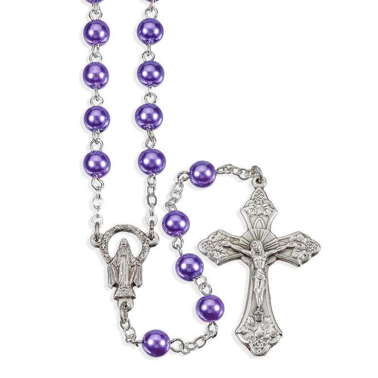 Pearlized Light Amethyst Bead Rosary