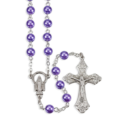 Pearlized Light Amethyst Bead Rosary