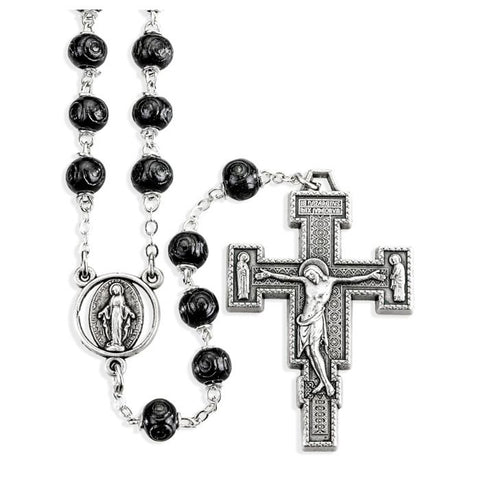 Carved Boxwood Bead Rosary
