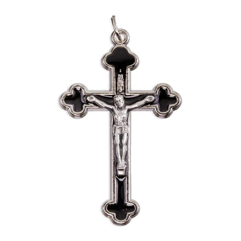 2" Epoxy Inlay Silver Crucifix