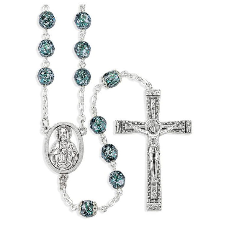 Green Granite Look Rosary