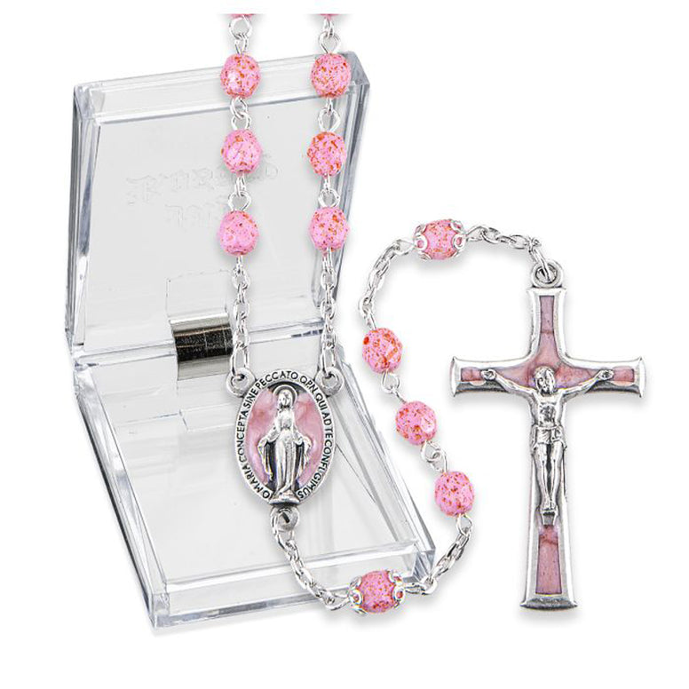 Pink Granite Rosary