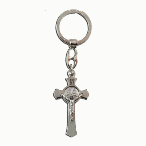 Key Chain: Silver Crucifix