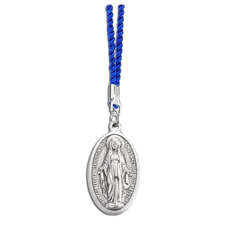 Miraculous Medal on Blue Cord: 1¼"