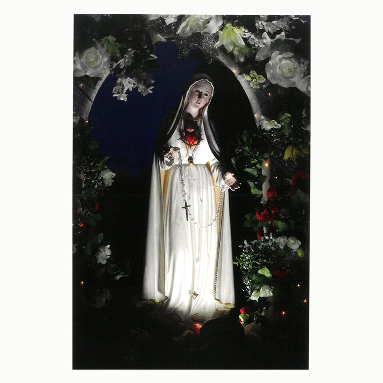 Postcard of Our Lady of Fatima being carried in the Candlelight Procession during the Fatima Conference at Mount St. MIchael, Spokane, Washington