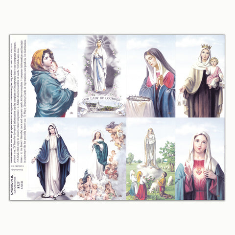 Nurture series Holy Cards sheets