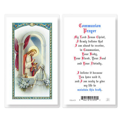 First Communion Laminated Card: Girl