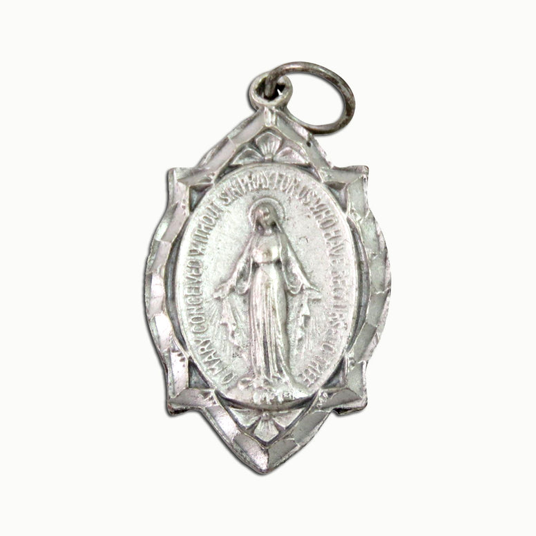 Fancy Silver Oxidized Miraculous Medal