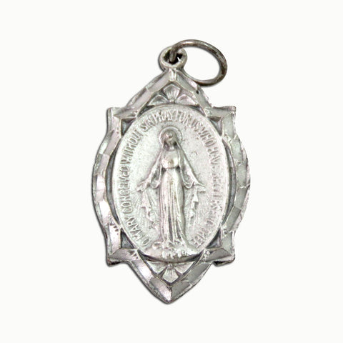 Fancy Silver Oxidized Miraculous Medal
