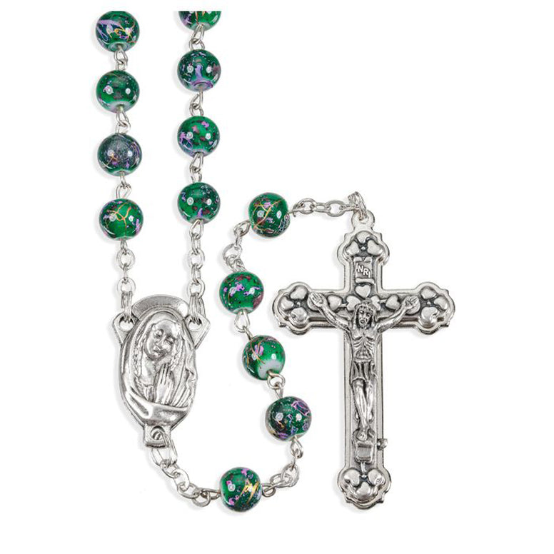 Multi-colored Mosaic Glass Bead Rosary