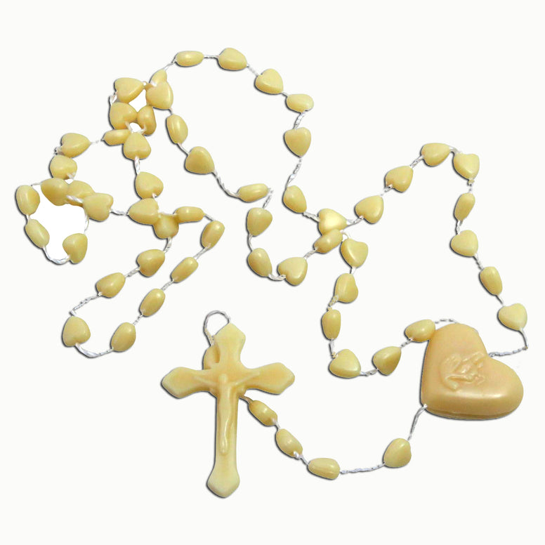 Beige plastic Rosary
