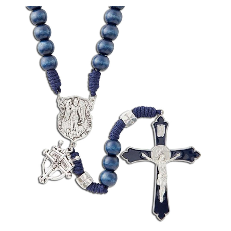St. Michael Paracord Rosary: Blue