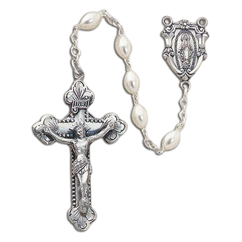 Italian Pearl Rosary: 7mm
