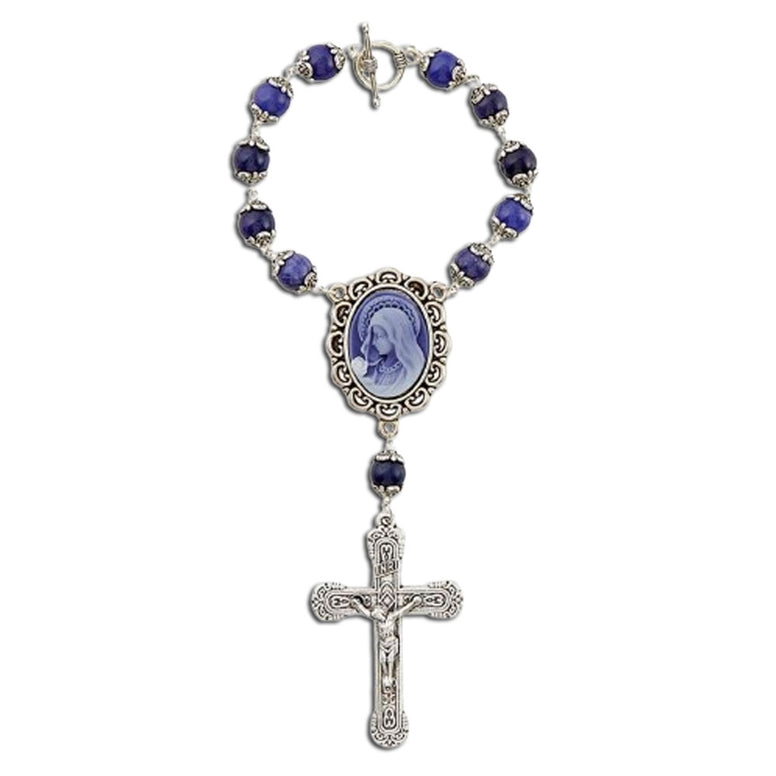 Sapphire Cameo Rosary Bracelet