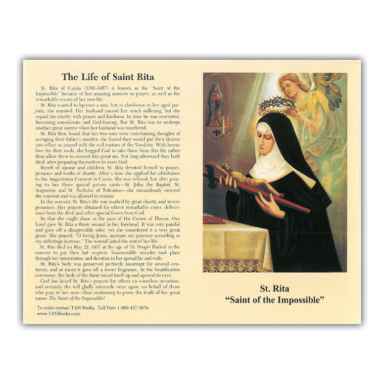 St. Rita Prayer Card