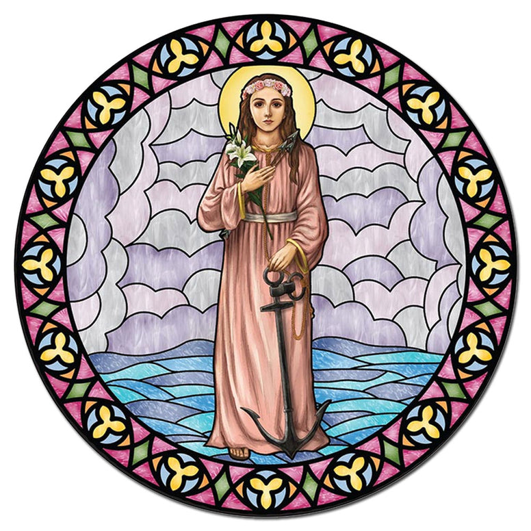 St. Philomena Stained Glass Decal
