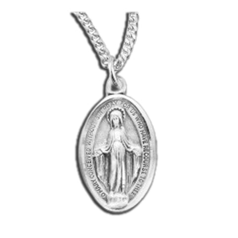 Miraculous Medal: Sterling Silver ½"