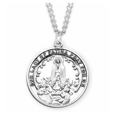 Our Lady of Fatima Sterling Silver: 18" chain