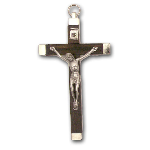 Crucifix: 4" Brown Inlay