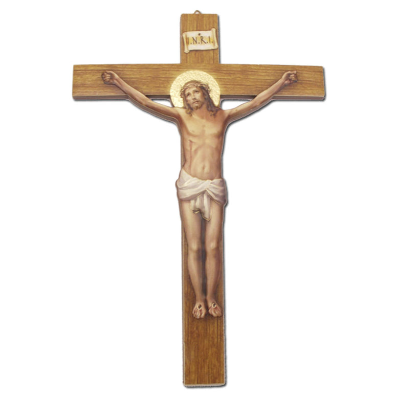 Crucifix: 5" wood stamped