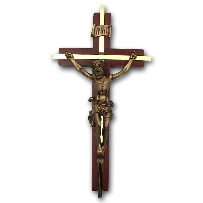 Walnut Cross with Bronze Inlay: 8"