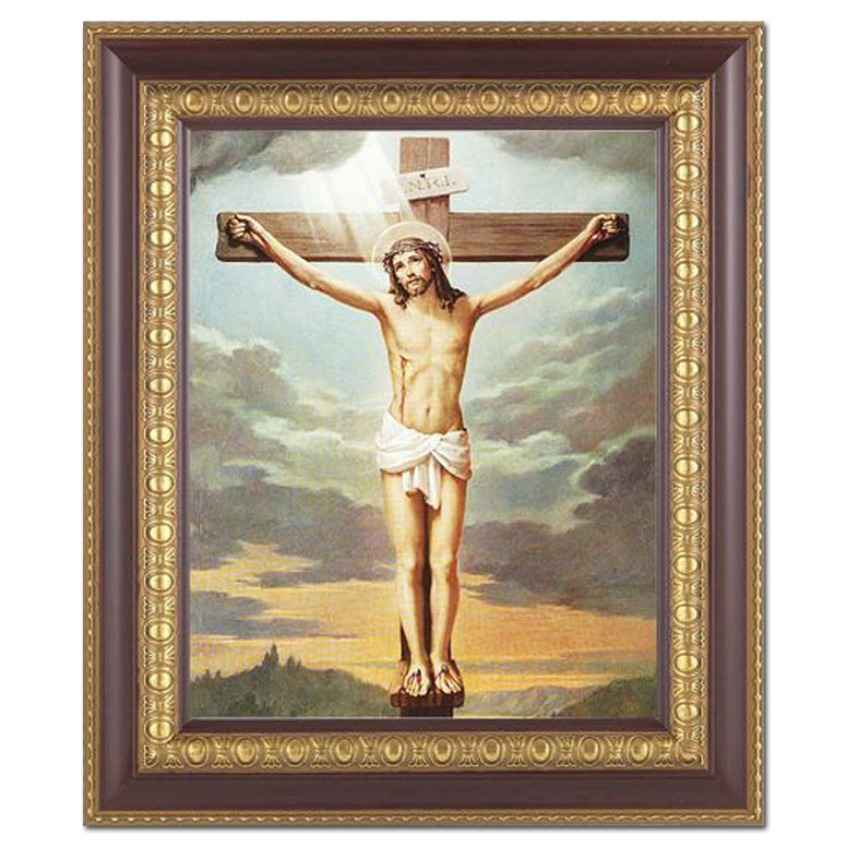 Crucifixion: 11" x 13" Cherry Frame