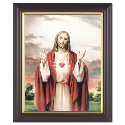 Sacred Heart: 10" x 12" Walnut Frame