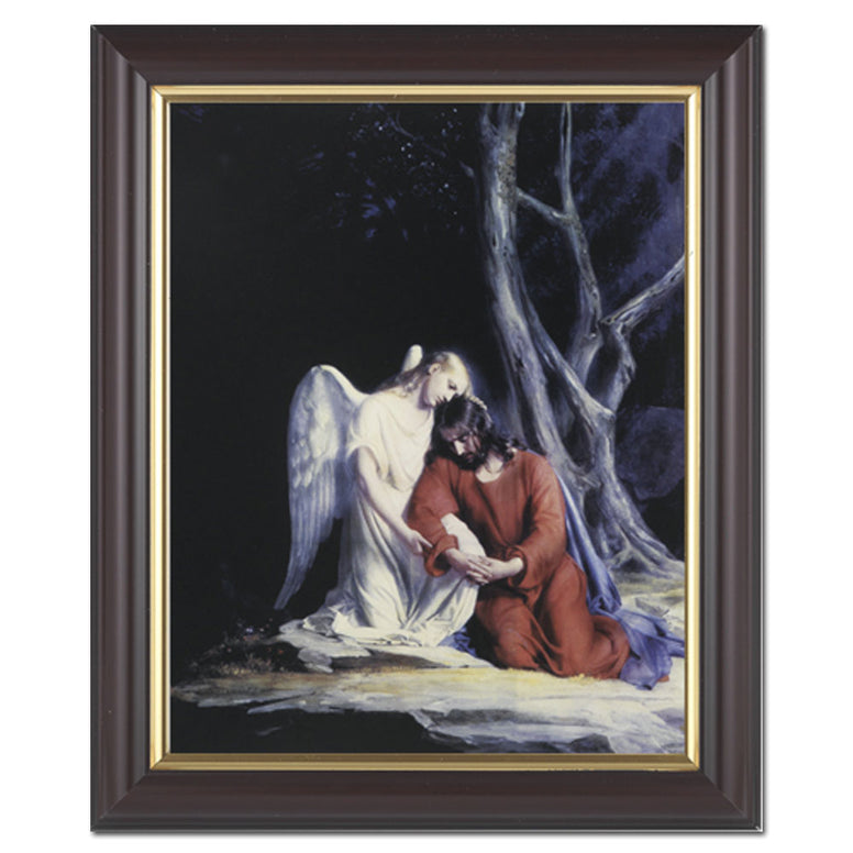 Consoling Angel: 10" x 12" Walnut frame