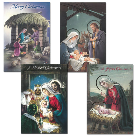 12 Assorted Christmas Cards: Gold Foil
