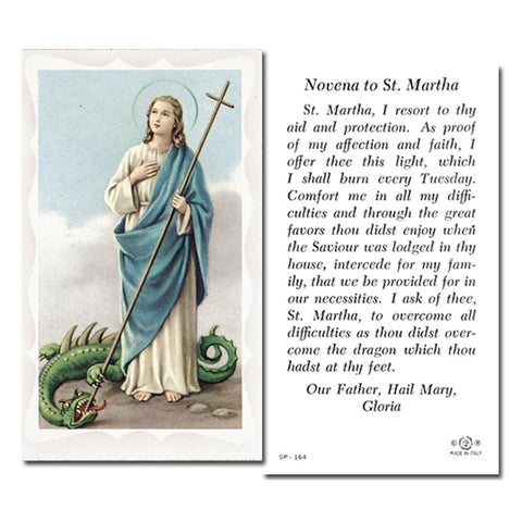 St. Martha Holy Card