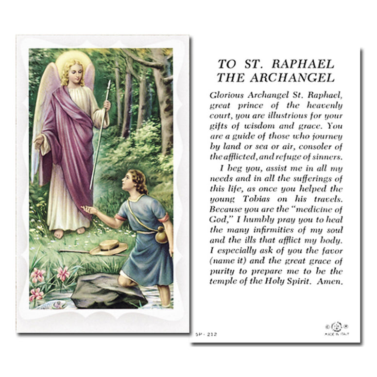 St. Raphael Holy Card