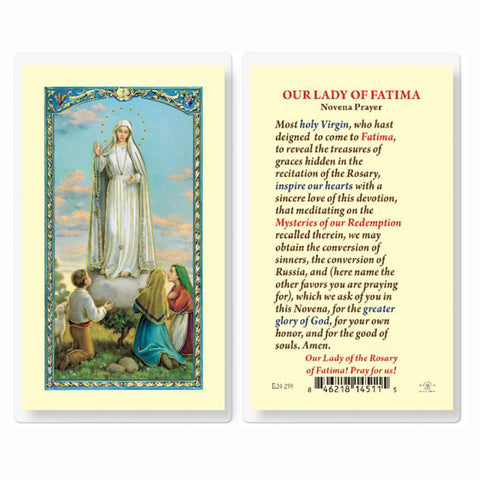 Our Lady of Fatima: Laminated Holy Card