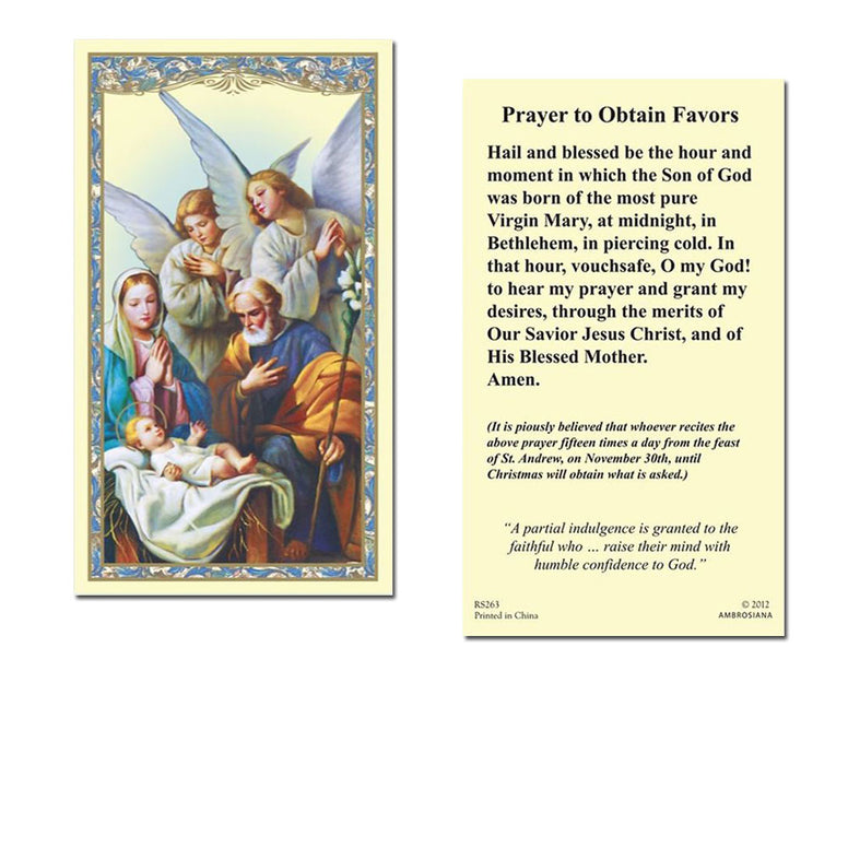 Nativity Holy Card: Advent Prayer