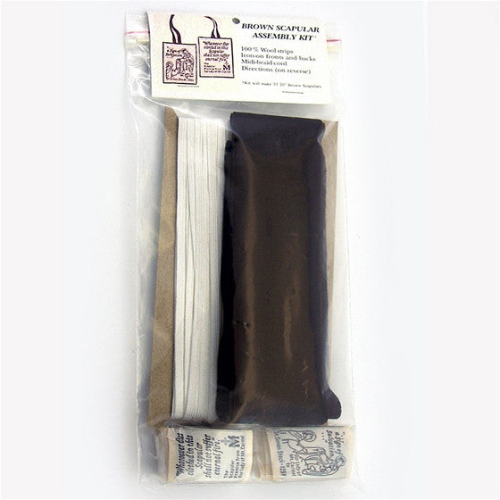 Brown Scapular Kit - White Cord