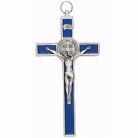 St. Benedict Crucifix: 7.5" Blue