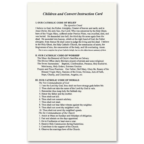 Children & Convert Instruction Card