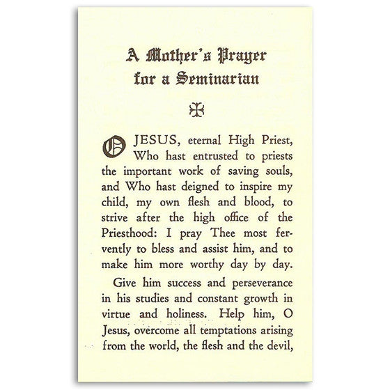 A Mother's Prayer for a Seminarian
