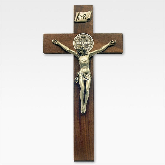 12" St. Benedict Crucifix: Pewter