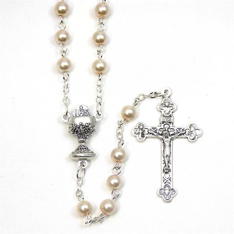 First Communion Pearl Rosary