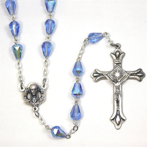 Sapphire Teardrop Rosary