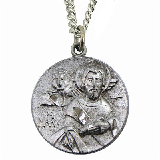 St. Mark Pewter Medal with Chain