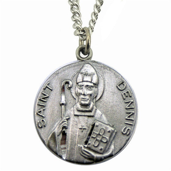 St. Dennis Pewter Medal with Chain