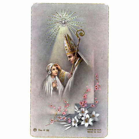 Girl Confirmation Holy Card