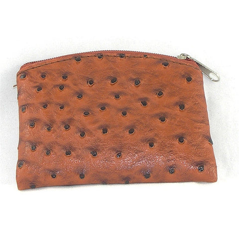 Ostrich Skin Rosary Case: Brown